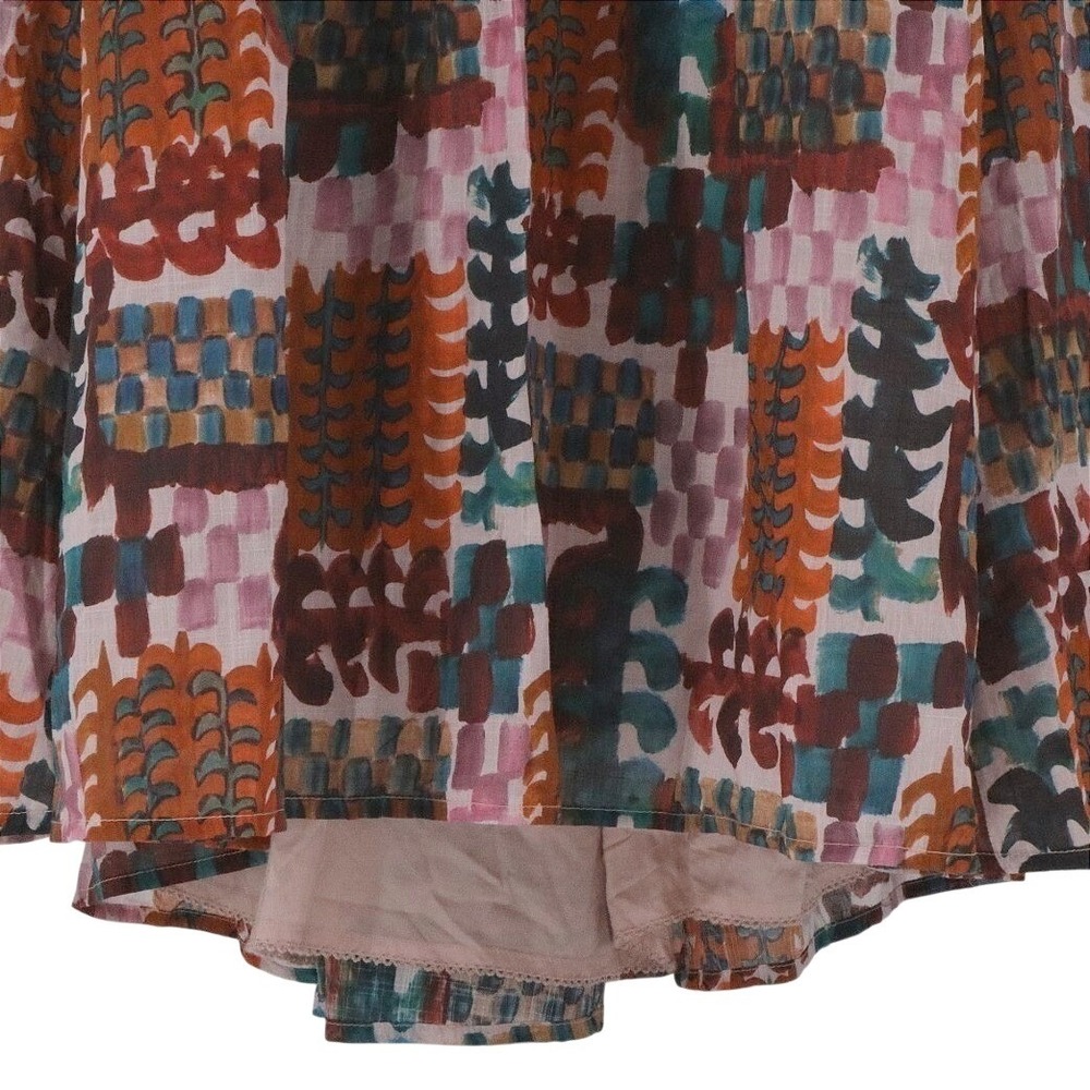 Anthropologie Multicolor Print Wrap Top Midi Skirt Set Long Sleeve Size 22W - Picture 5 of 10